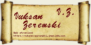 Vuksan Zeremski vizit kartica